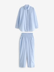 Seraphine Fine Stripe Full Length 100% Cotton Pyjama Set - Image 10 of 12