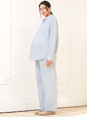 Seraphine Fine Stripe Full Length 100% Cotton Pyjama Set - Image 4 of 12