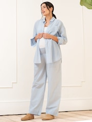 Seraphine Fine Stripe Full Length 100% Cotton Pyjama Set - Image 5 of 12