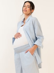 Seraphine Fine Stripe Full Length 100% Cotton Pyjama Set - Image 8 of 12