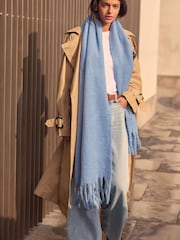 Blue Heavyweight Blanket Scarf Containing Wool - Image 2 of 7