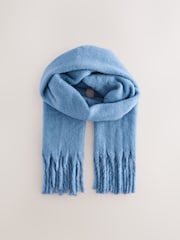 Blue Heavyweight Blanket Scarf Containing Wool - Image 5 of 7