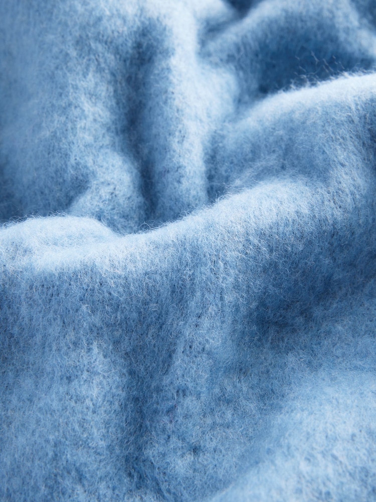Blue Heavyweight Blanket Scarf Containing Wool - Image 6 of 7