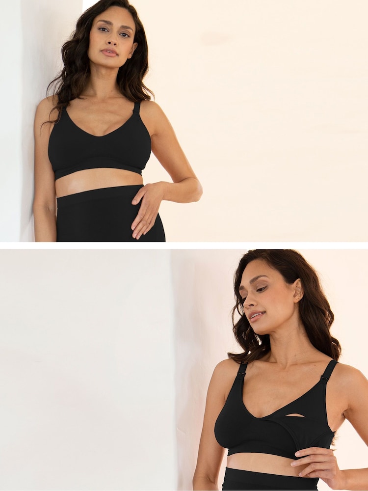 Seraphine Samson Seamless Black Chocolate Bra 2 Pack - Image 1 of 5