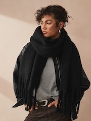 Black Heavyweight Blanket Scarf - Image 1 of 6