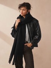 Black Heavyweight Blanket Scarf - Image 2 of 6