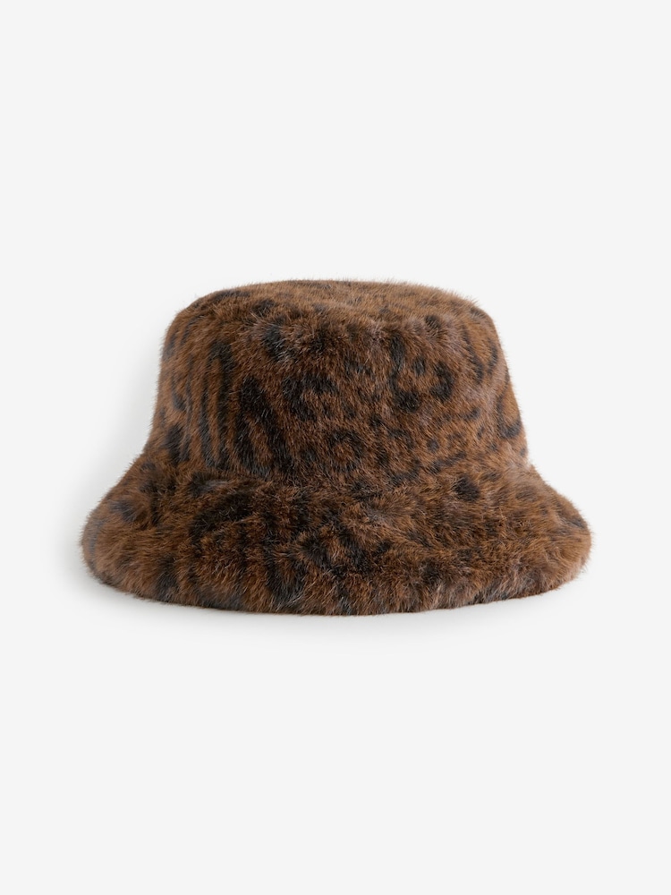 Animal Faux Fur Bucket Hat - Image 1 of 3