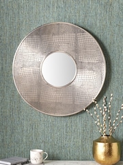 Pacific Antique Silver Metal Round Wall Mirror - Image 1 of 4