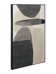 Pacific Black and White Canvas with Ovals Design Frame - Image 2 of 6