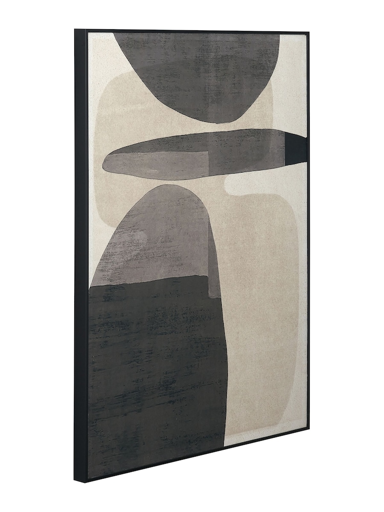 Pacific Black and White Canvas with Ovals Design Frame - Image 2 of 6
