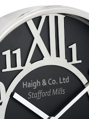 Pacific Silver and Black Metal Round Wall Clock - Image 2 of 4