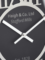 Pacific Silver and Black Metal Round Wall Clock - Image 3 of 4