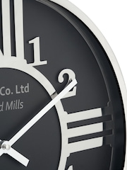 Pacific Silver and Black Metal Round Wall Clock - Image 4 of 4