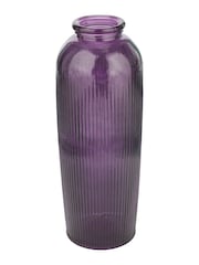 Pacific Purple Glass Ribbed Tall Vase - Image 2 of 5