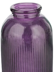 Pacific Purple Glass Ribbed Tall Vase - Image 3 of 5