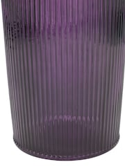 Pacific Purple Glass Ribbed Tall Vase - Image 5 of 5