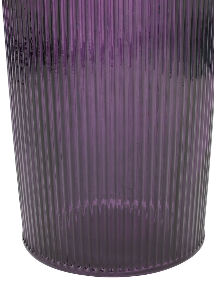 Pacific Purple Glass Ribbed Tall Vase - Image 5 of 5