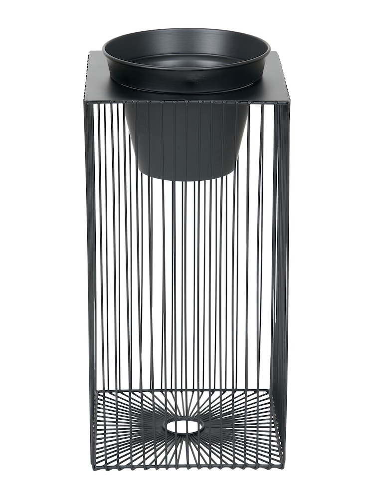 Pacific Black Metal Strut Planter - Image 2 of 6