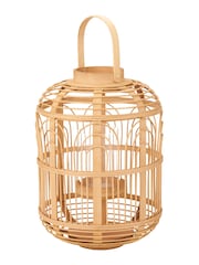 Pacific Natural Bamboo and Glass Lantern - Image 2 of 6