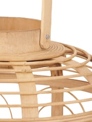 Pacific Natural Bamboo and Glass Lantern - Image 5 of 6