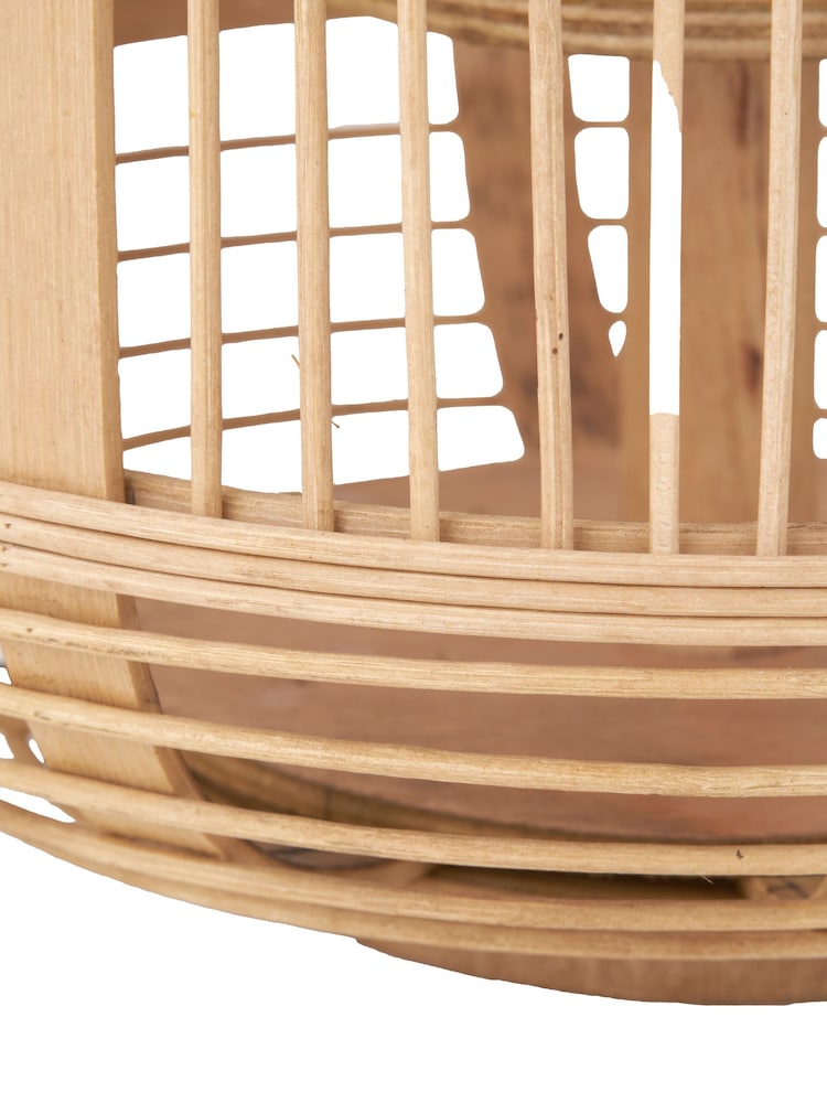 Pacific Natural Bamboo and Glass Lantern - Image 6 of 6