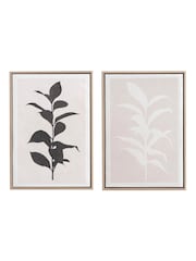 Pacific Natural Leaf Print Framed Canvas Set of 2 - Image 2 of 5