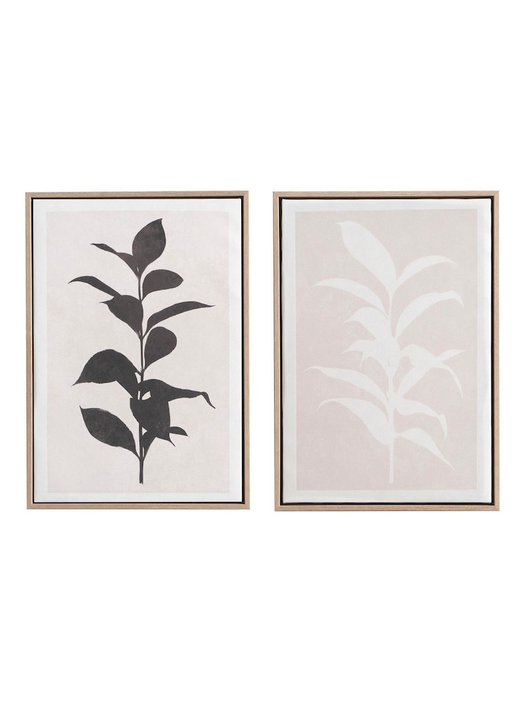 Pacific Natural Leaf Print Framed Canvas Set of 2 - Image 2 of 5