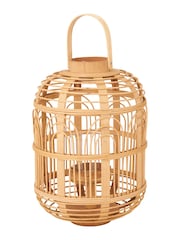 Pacific Natural Bamboo and Glass Lantern - Image 2 of 6