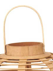 Pacific Natural Bamboo and Glass Lantern - Image 4 of 6