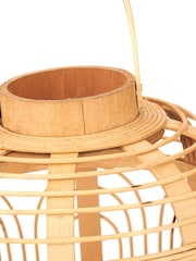 Pacific Natural Bamboo and Glass Lantern - Image 5 of 6