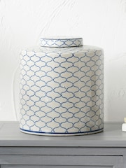Pacific Blue Demetri Ceramic Lidded Ginger Jar - Image 1 of 5