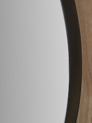 Pacific Black Metal Slim Frame Round Small Wall Mirror - Image 3 of 3