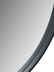 Pacific Black Veneer and Mirrored Glass Round Wall Mirror - Image 3 of 4