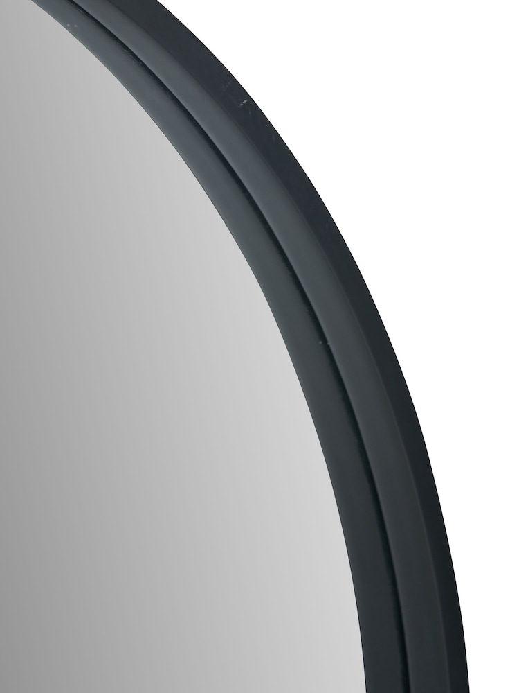 Pacific Black Veneer and Mirrored Glass Round Wall Mirror - Image 4 of 4