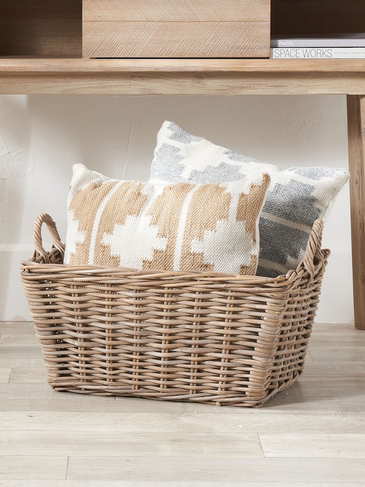 Pacific Grey Kubu Rectangular Handled Laundry Basket - Image 1 of 6