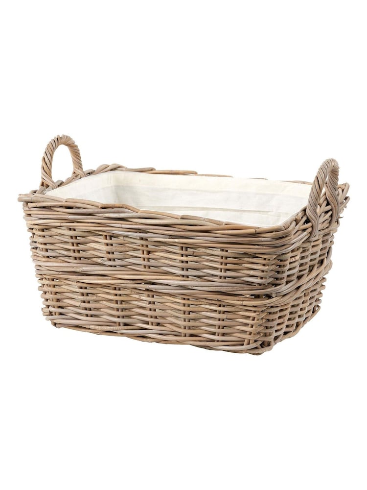 Pacific Grey Kubu Rectangular Handled Laundry Basket - Image 2 of 6