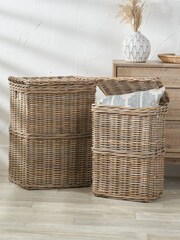 Pacific Grey Kubu Rectangular Linen Baskets Set of 2 - Image 1 of 7