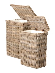 Pacific Grey Kubu Rectangular Linen Baskets Set of 2 - Image 2 of 7