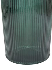 Pacific Teal Glass Ribbed Tall Vase - Image 5 of 5