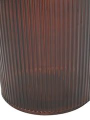 Pacific Pecan Brown Glass Ribbed Tall Vase - Image 4 of 5
