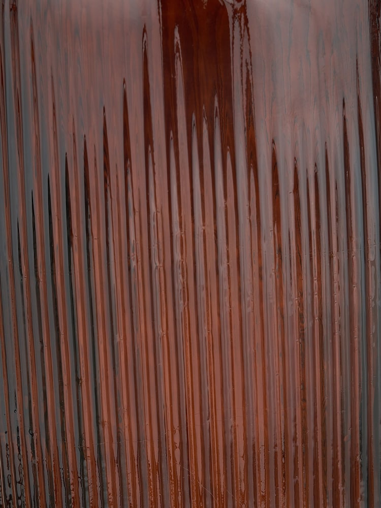 Pacific Pecan Brown Glass Ribbed Tall Vase - Image 5 of 5