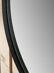 Pacific Black Metal Slim Frame Oval Wall Mirror - Image 4 of 4