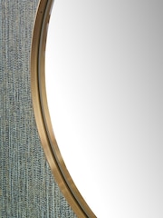 Pacific Brushed Gold Metal Slim Frame Round Small Wall Mirror - Image 3 of 4