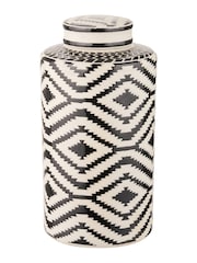 Pacific Black Chirala Ceramic Printed Lidded Ginger Jar - Image 2 of 5