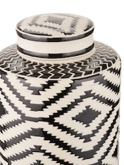 Pacific Black Chirala Ceramic Printed Lidded Ginger Jar - Image 3 of 5