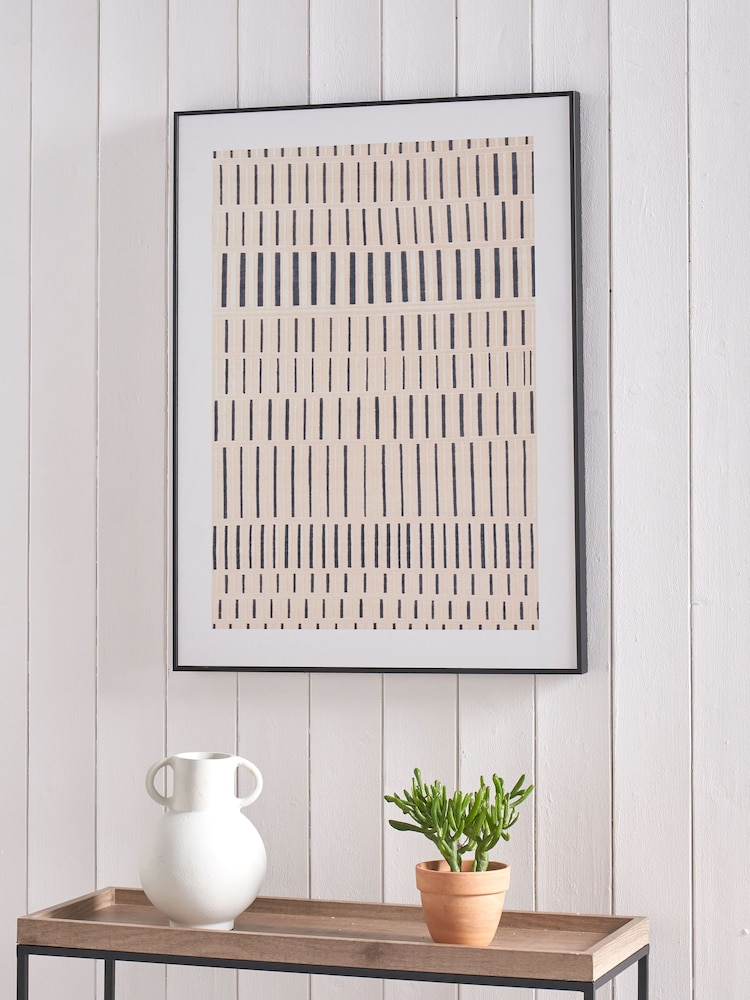 Pacific Black Canvas with Stripe Pattern Frame - Image 1 of 7
