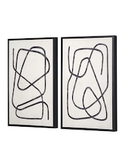 Pacific Black and White Squiggle Print Canvases with Frames Set of 2 - Image 2 of 6