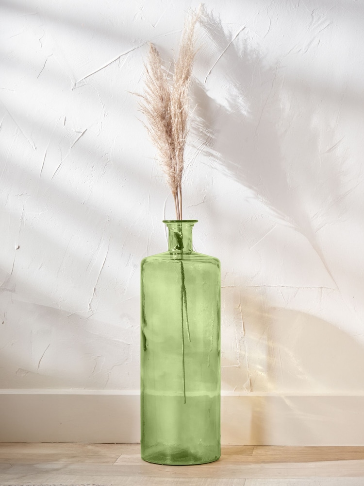 Pacific Green Glass Bottle Tall Vase - Image 1 of 5 Pacific Green Glass Bottle Tall Vase - Image 1 of 5