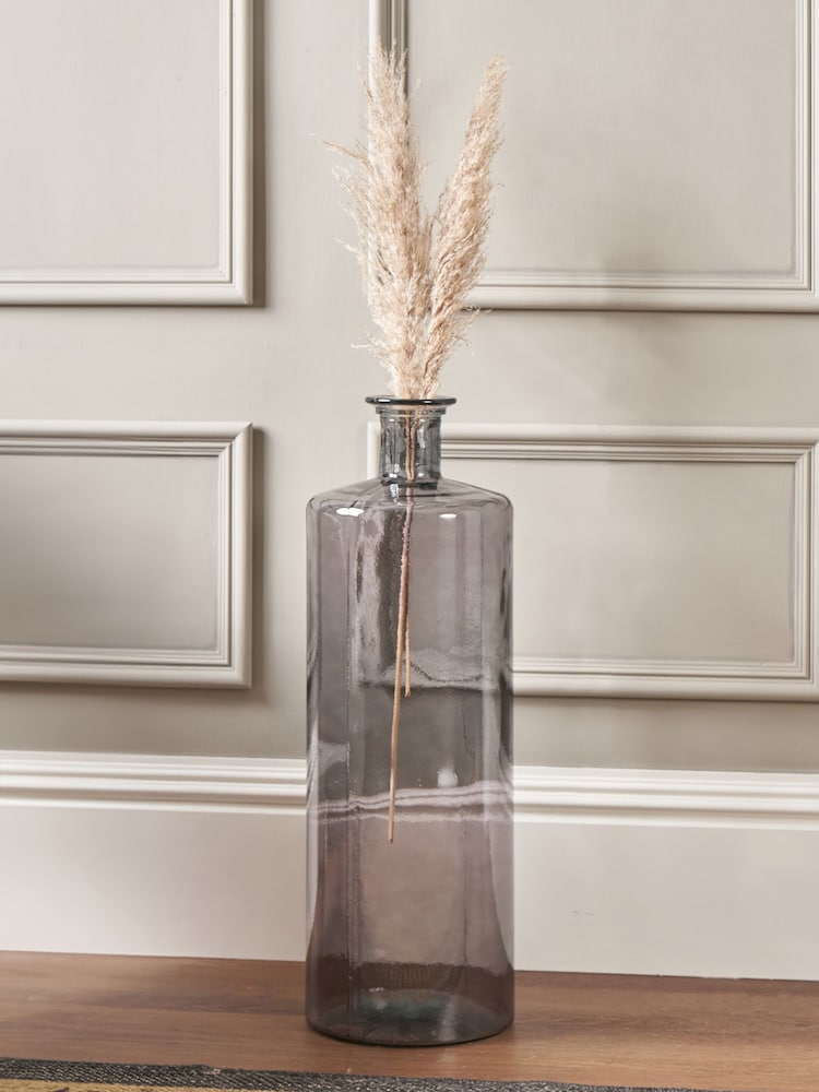 Pacific Grey Glass Bottle Tall Vase - Image 1 of 5