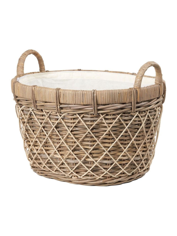 Pacific Natural Rattan Oval Handled Laundry Basket - Image 2 of 5